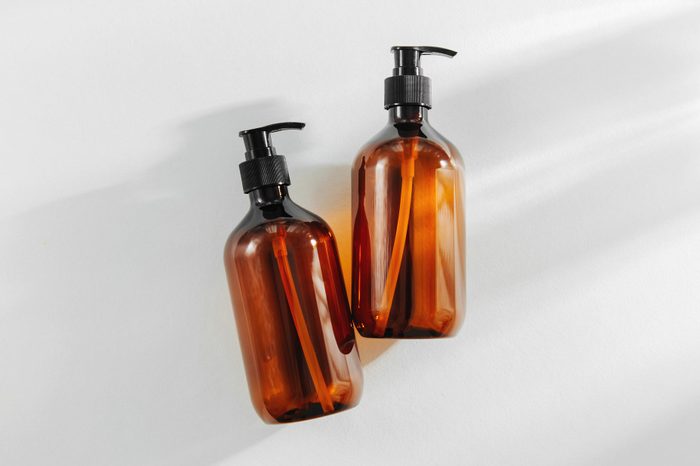 Transparent brown Bottles for Shampoo or Conditioner