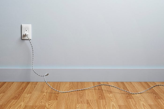 Cord Plugged into Wall Outlet