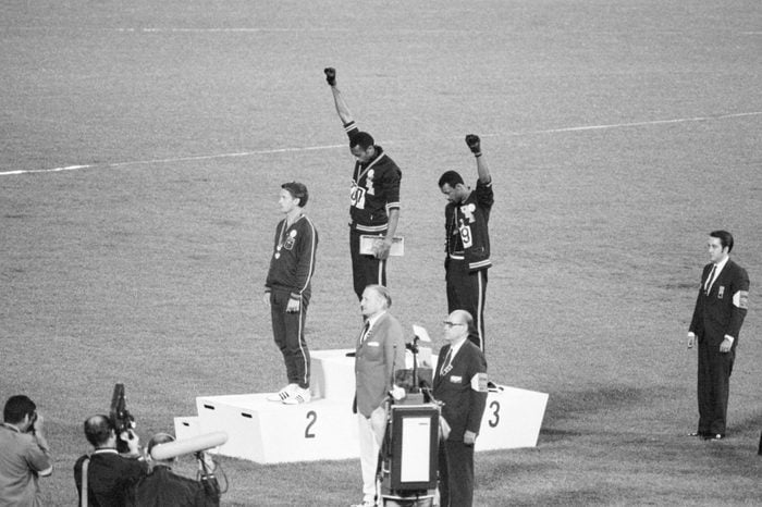 Olympic Medalists Giving Black Power Sign