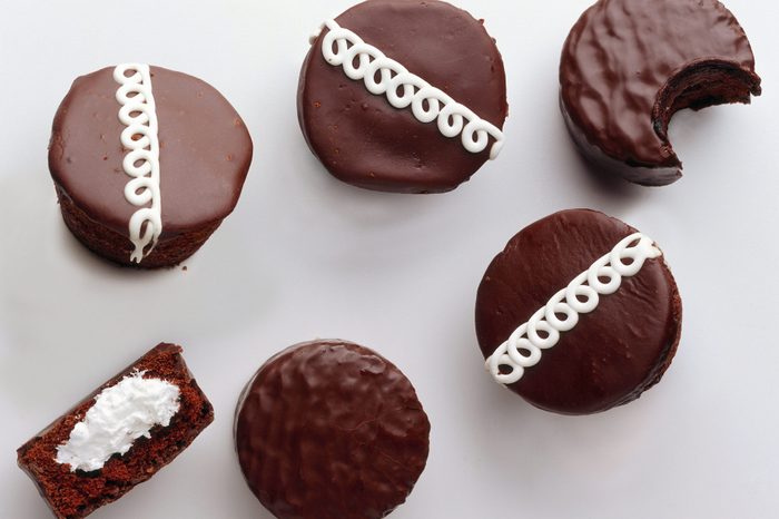 Cream-filled chocolate cupcakes