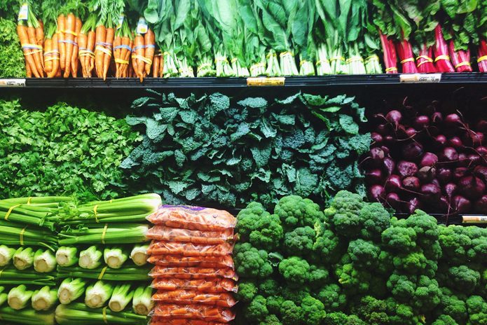 produce and vegetable in a grocery store