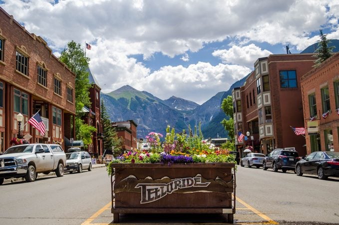 Downtown Telluride, Colorado in the Spring