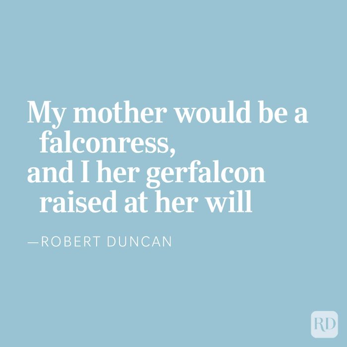 My mother would be a falconress, and I her gerfalcon raised at her will