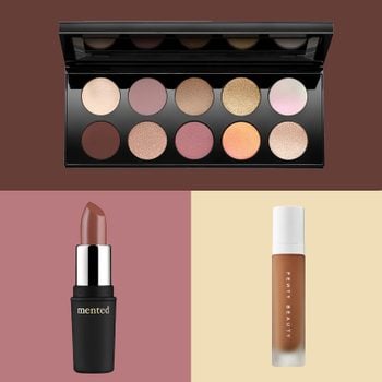 Eye shadow palette, concealer, and foundation