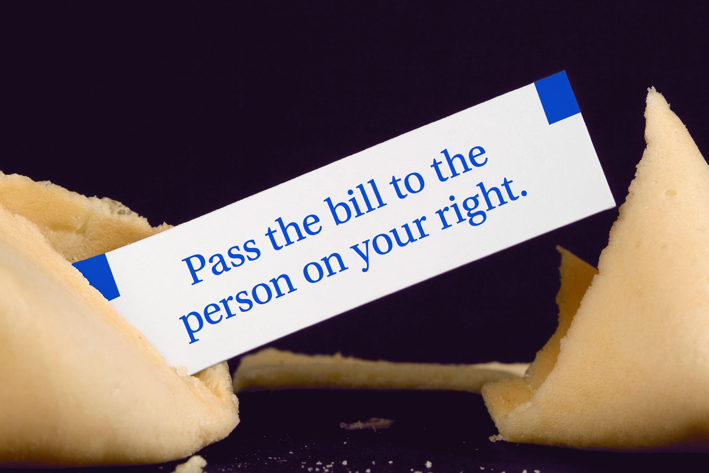 For image: Pass the bill to the person on your right.