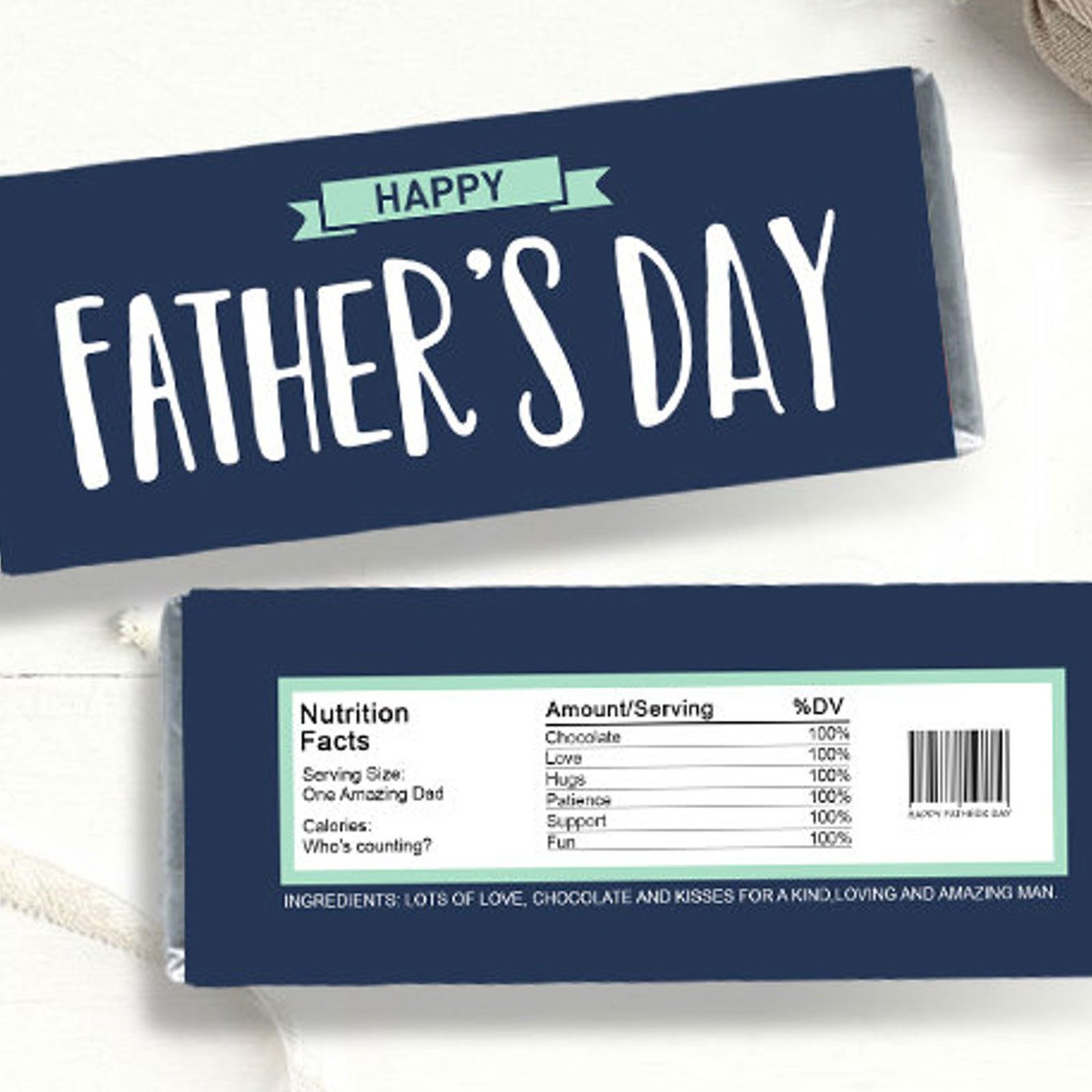 Happy Fathers Day Printable Candy Bar Wrapper