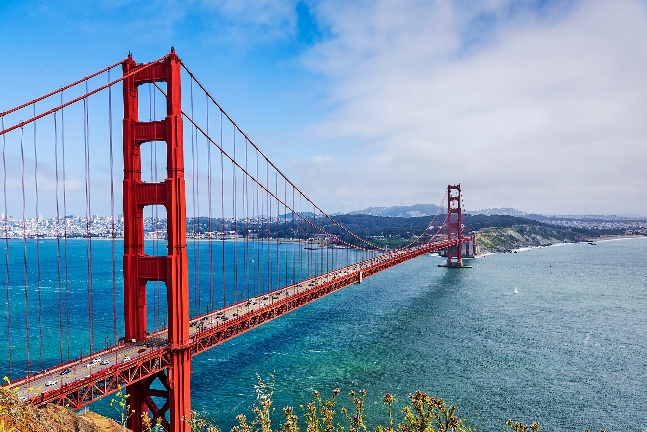 Golden Gate Bridge and the Golden Gate strait, San Francisco, California