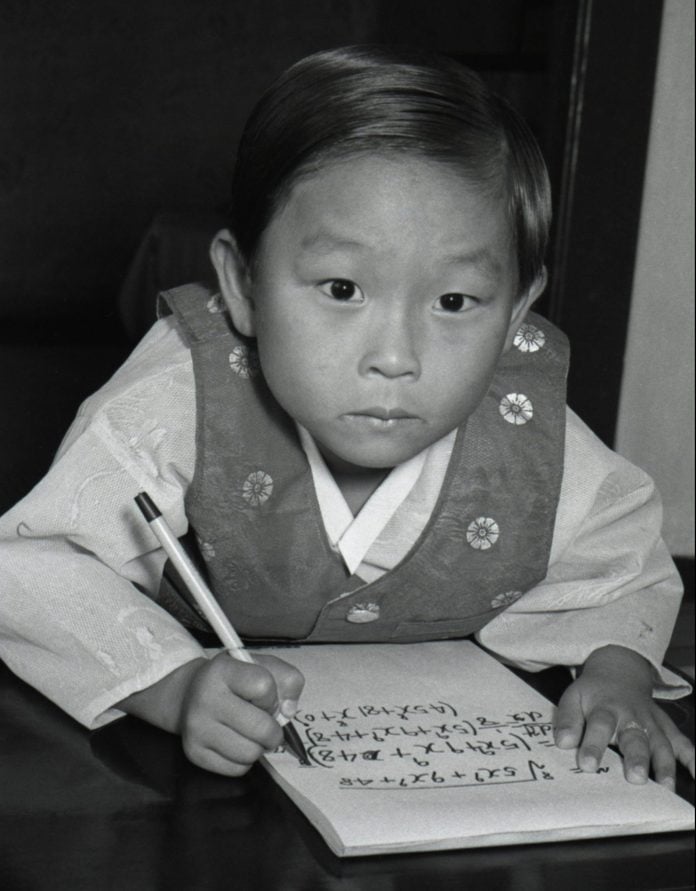 Kim Ung-Yong at age 6 months solving equations
