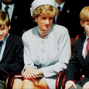 Princess Diana, Princess of Wales with her sons Prince William and Prince Harry, May 7, 1995