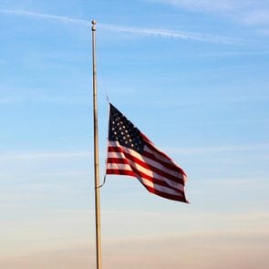 Flag at Half Mast in the early evening