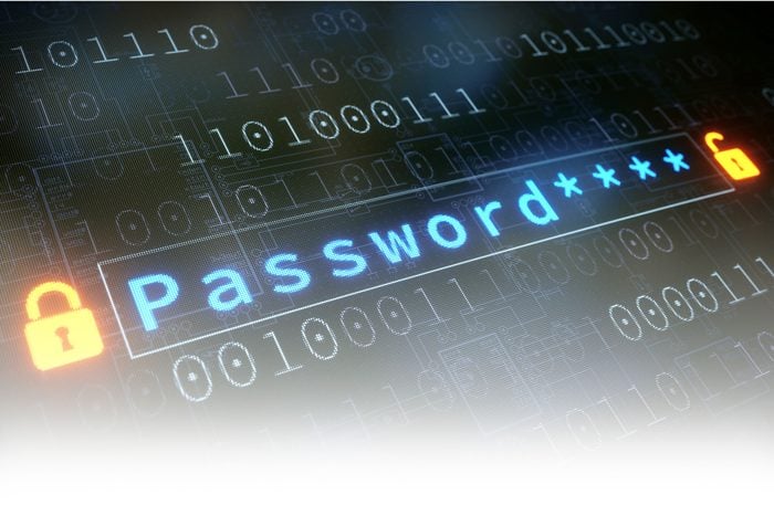 Password screen with lock