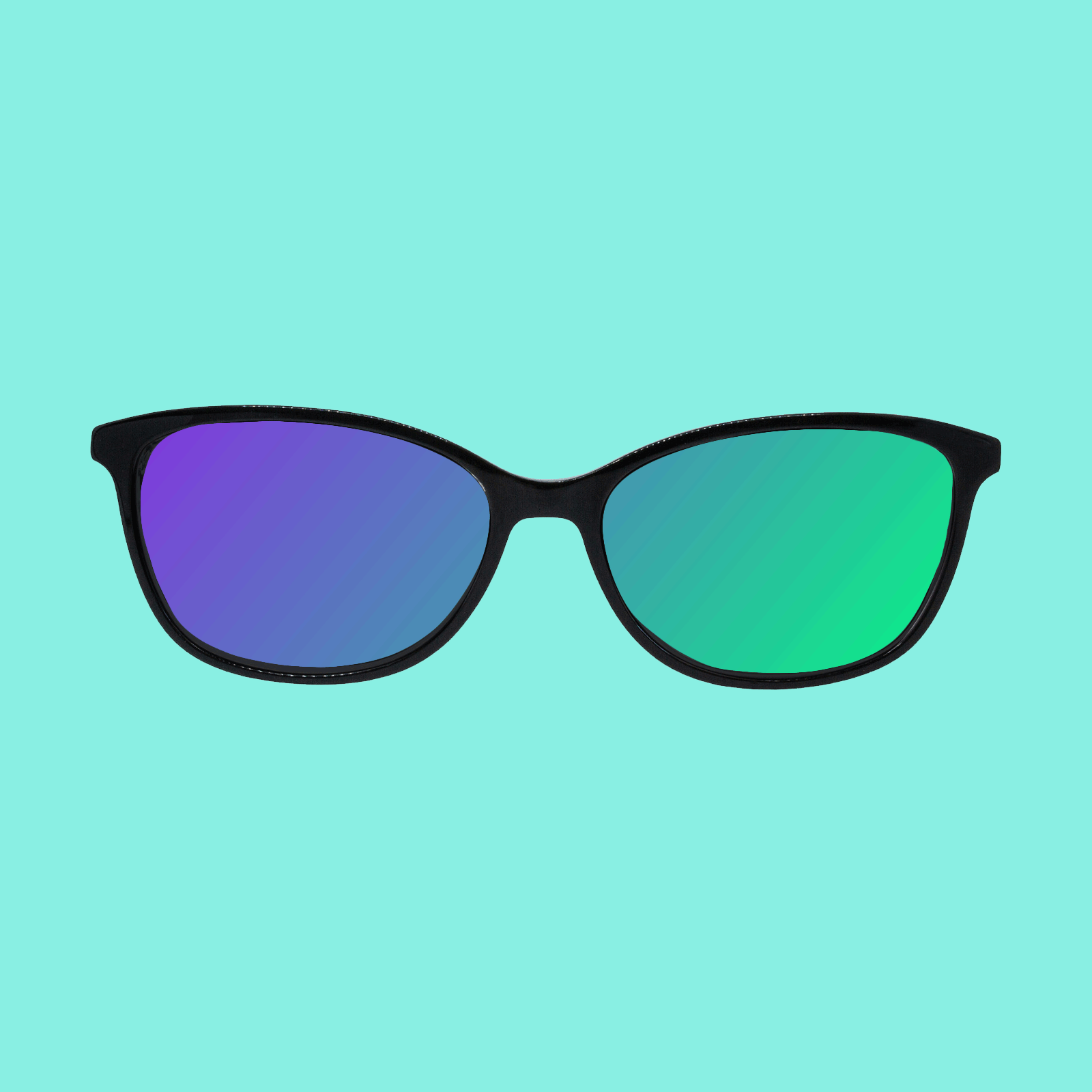 Animation of sunglasses with light passing through them