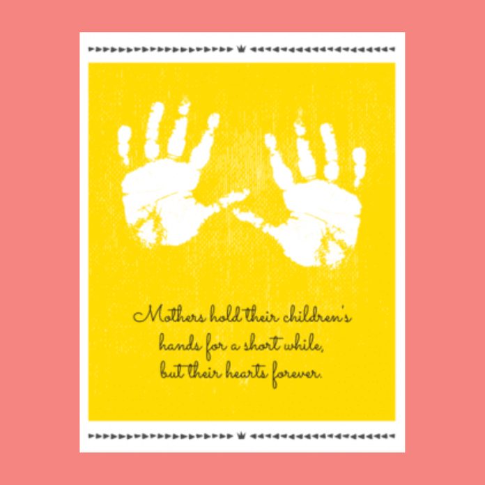 holding hands printable mothers day card