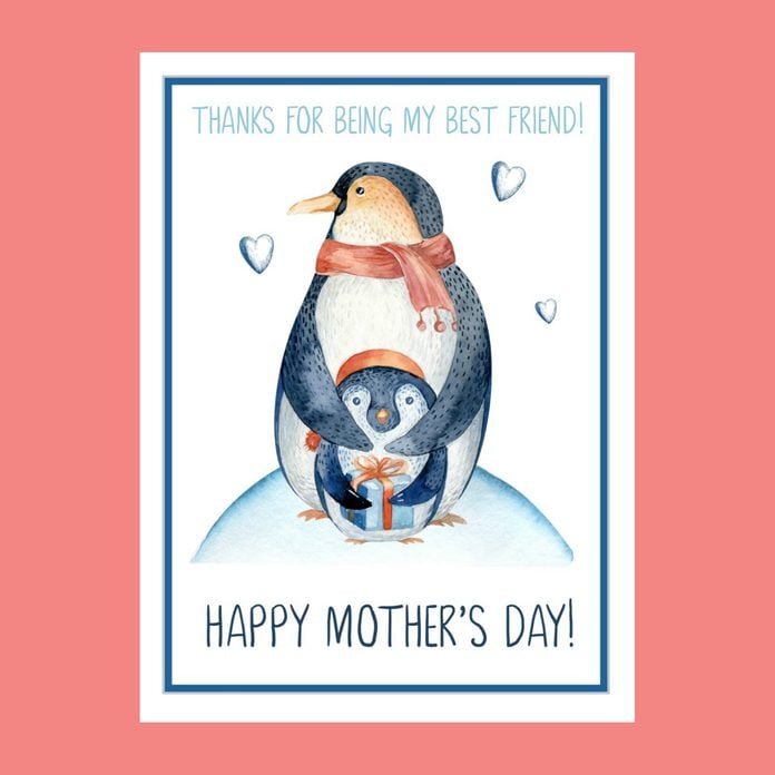 Penguin mothers day card