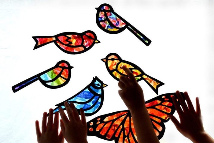 Birds Kids Craft Stained Glass Sun catcher Kit