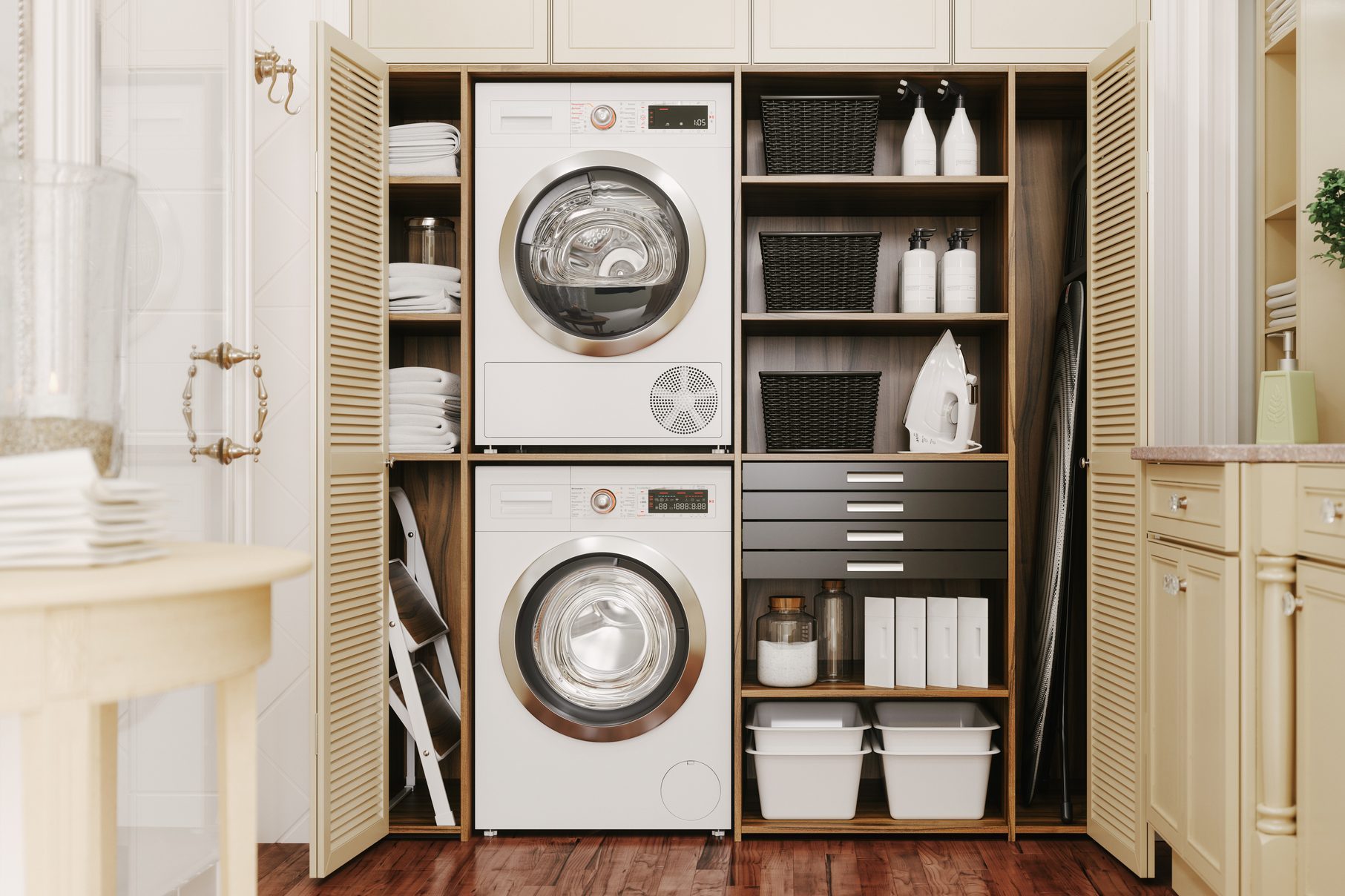 Interior of a modern laundry room