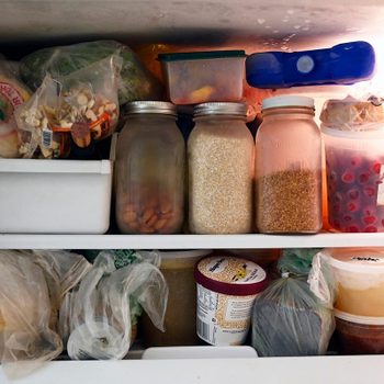 freezer full of various food