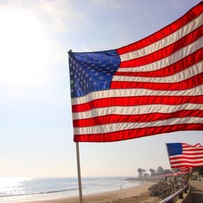 U.S. Flags on the Beach