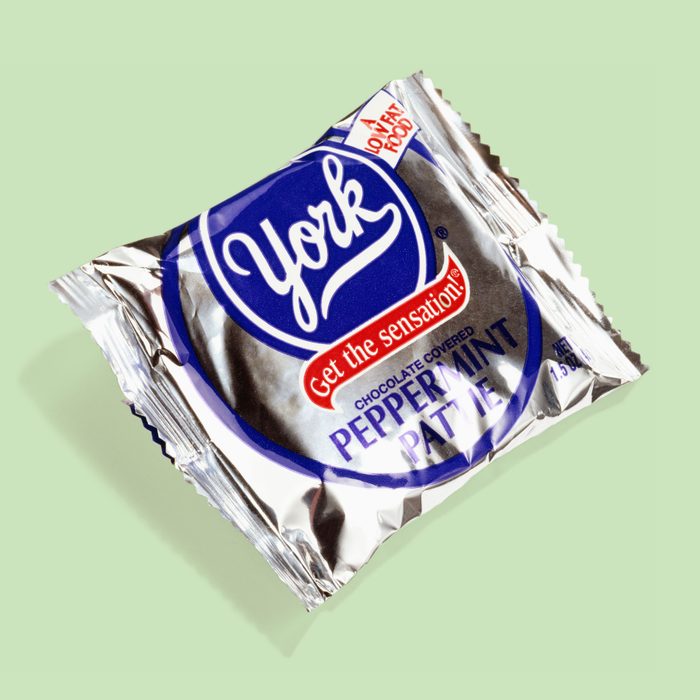 york peppermint patty on green background