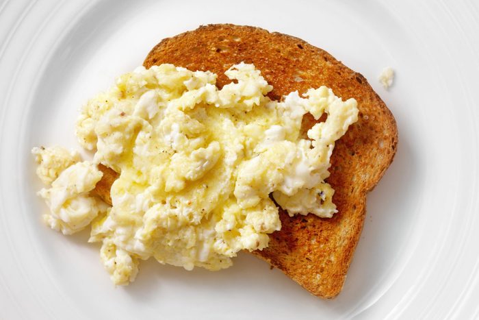 Fluffy, Scrambled Eggs on Toast