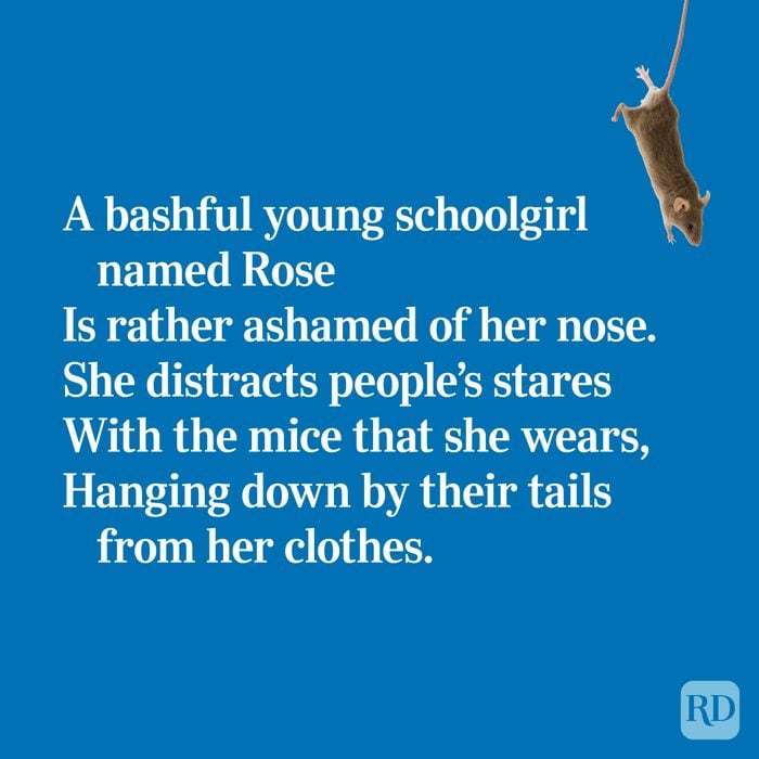 Quirky limerick about hanging mice