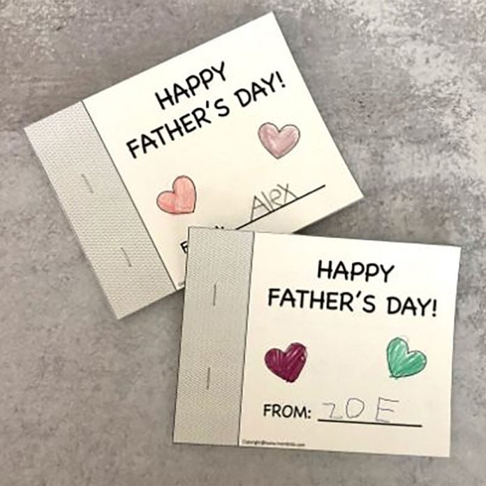 Mini coupon book for father's day