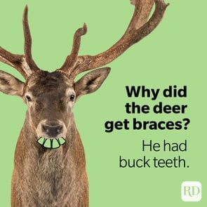 Deer with dramatized teeth