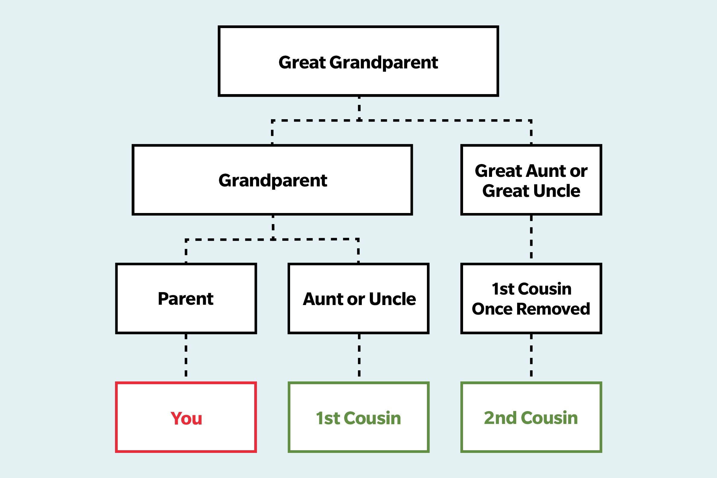 Family Tree Chart Showing First And Second Cousins