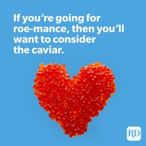 Roe shaped into a heart with roe-lance joke