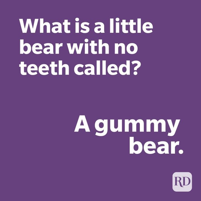 Gummy bear joke on purple