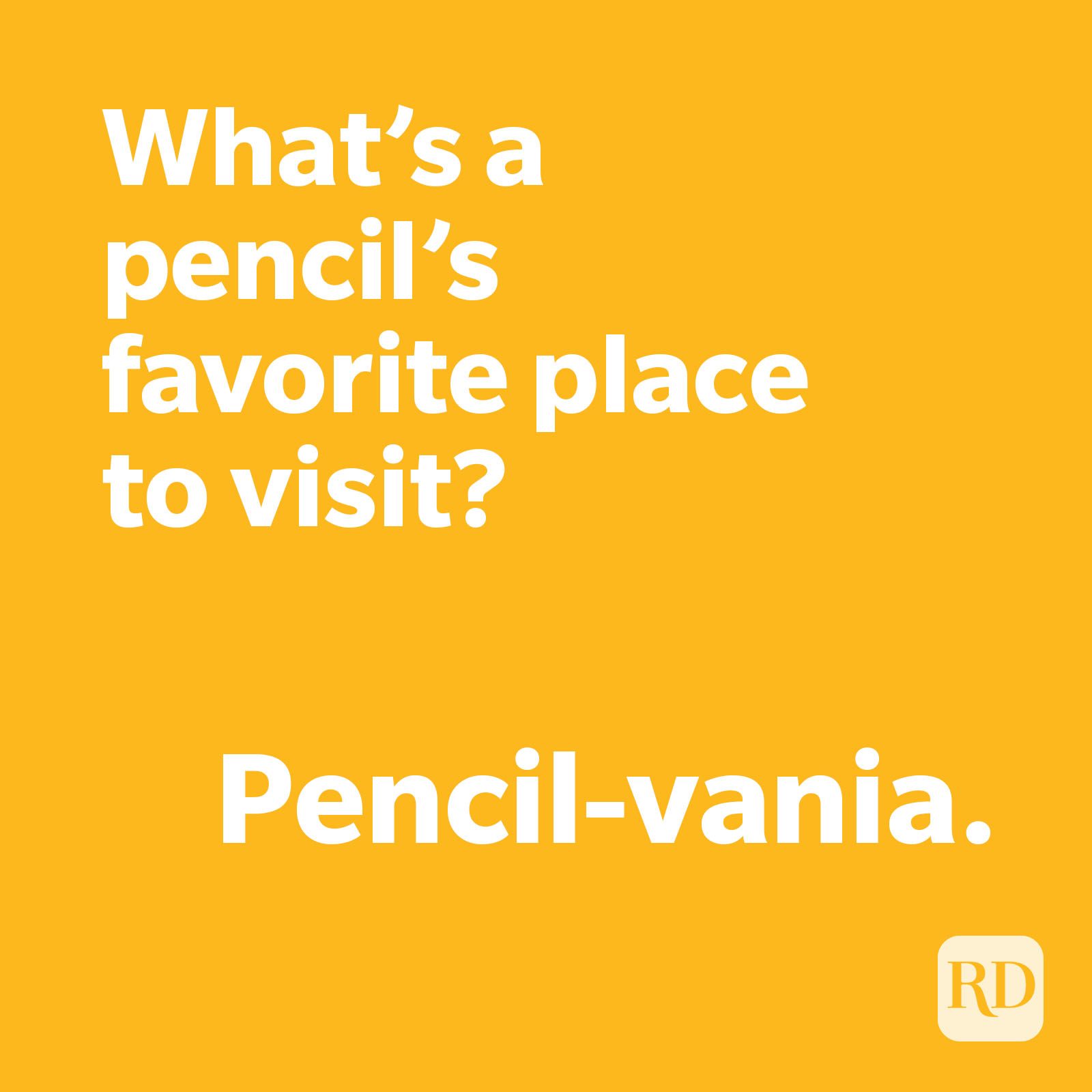 Pencil joke on yellow