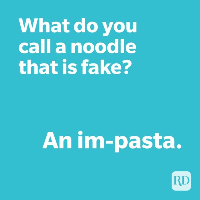 Noodle joke on blue