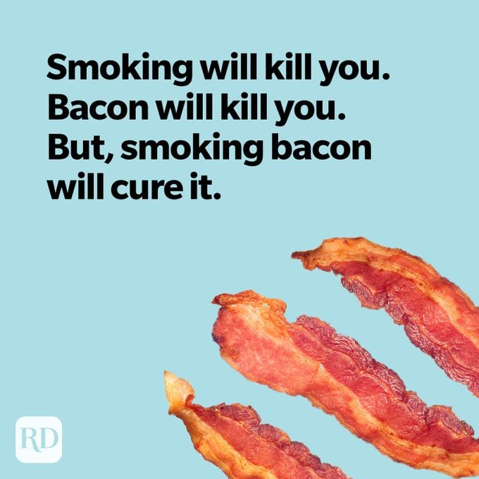 Bacon on light blue background