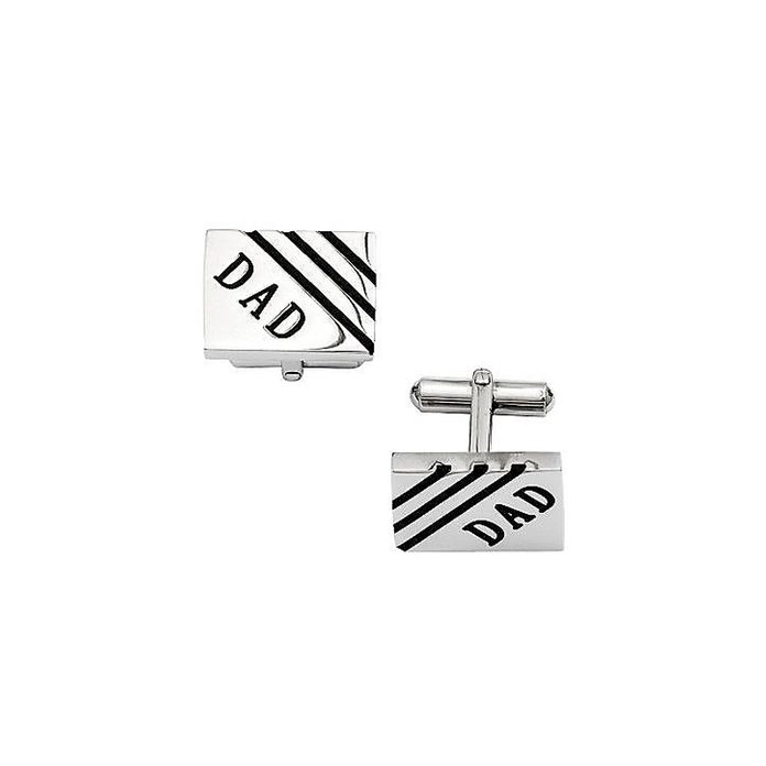 Steel By Design Men's Dad Rectangle Cuff Links