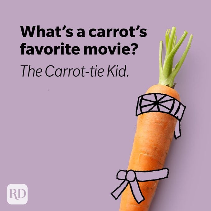 Carrot wearing Karate Kid headband and belt