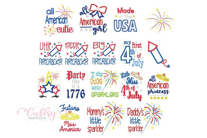 4th Of July Embroidery Designs