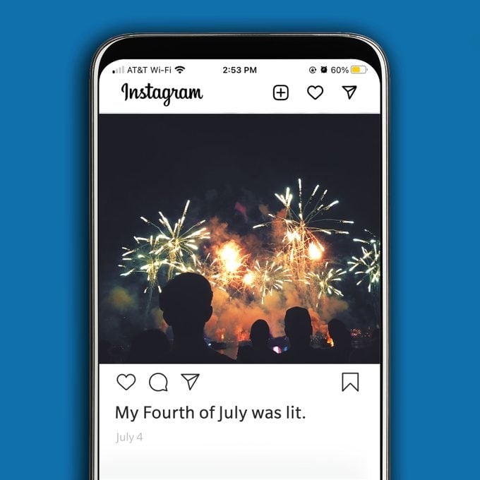 Instagram image of fireworks