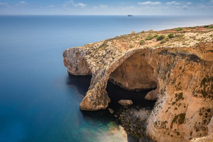 Aerial view of Blue Grotto in Malta