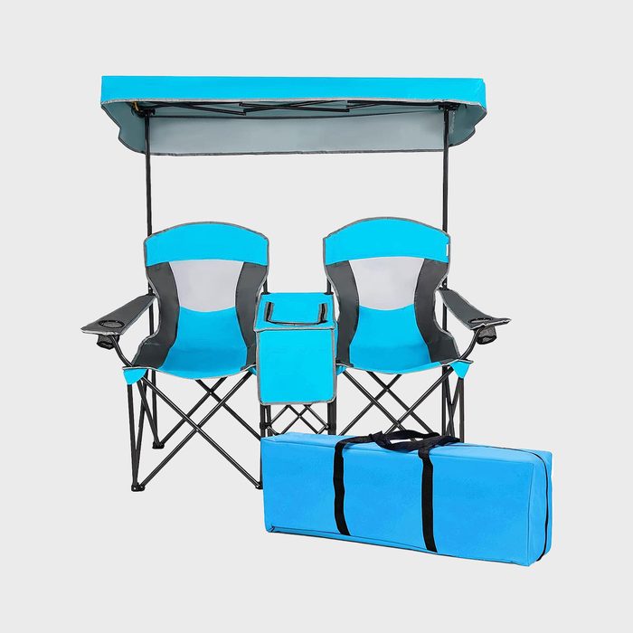 Double Camping Chair With Umbrella