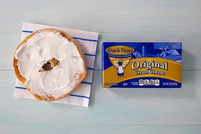 Dutch Farms Cream Cheese On Bagel And In Package