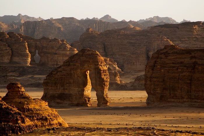 Elephant Rock in desert near Al Ula oasis in Saudi Arabia