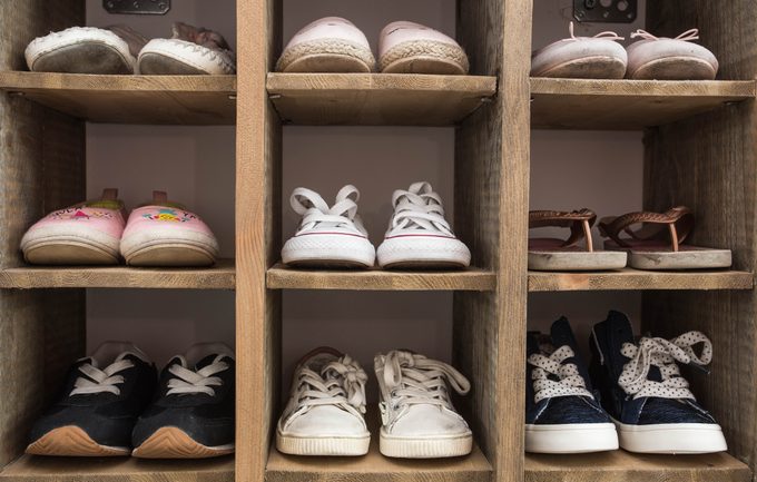Indoor Shoe Rack of sneakers lovers shoes.