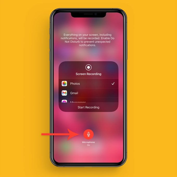 Turn Microphone On Or Off for Screen Recording on a iPhone