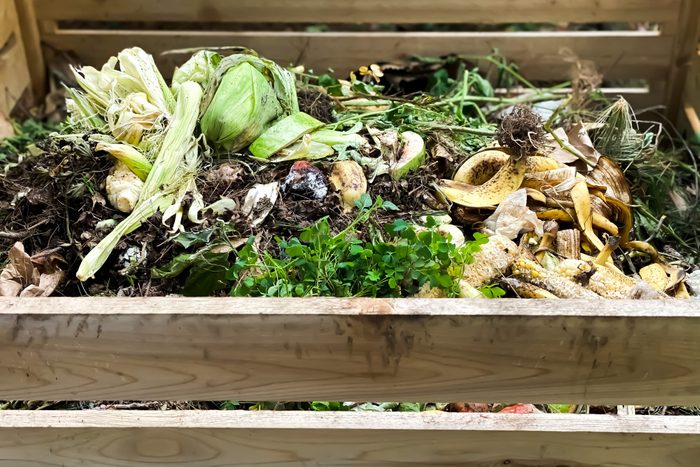 full wooden compost bin
