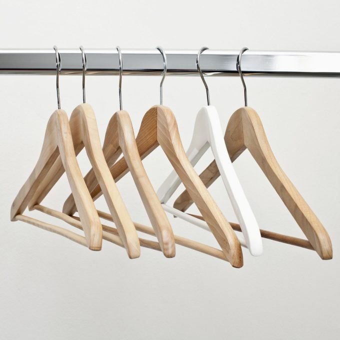 Row of coat hangers
