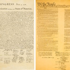 Declaration of Independence vs the US Constitution side-by-side