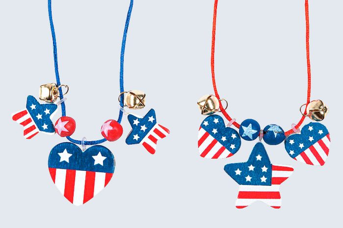 Patriotic Wood Necklace Craft Kit For Fourth Of July