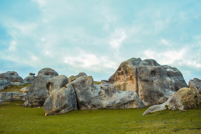 Elephant Rocks in Waitaki Whitestone Park, New Zealand
