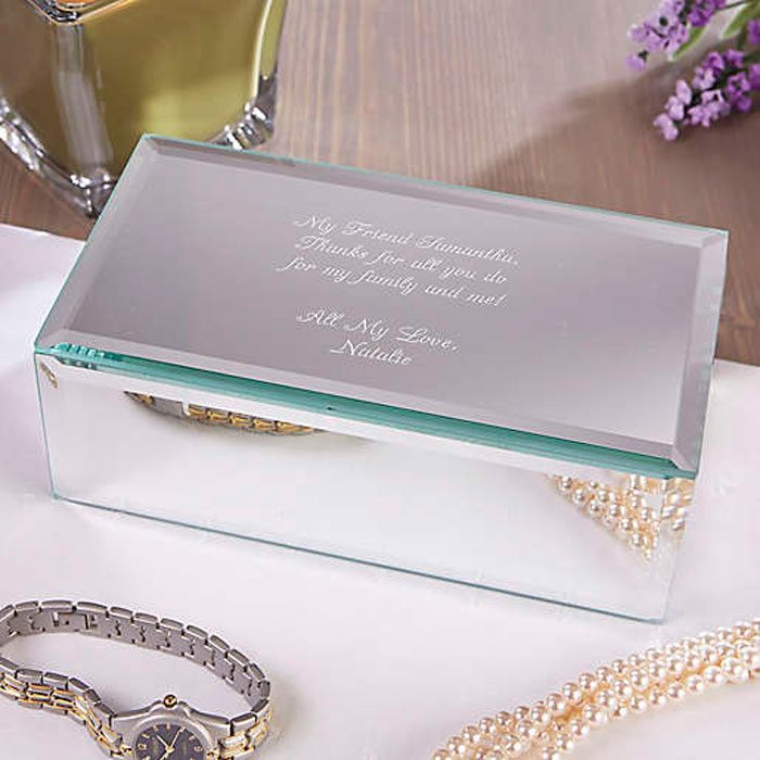 Write Your Own Small Engraved Mirrored Jewelry Box
