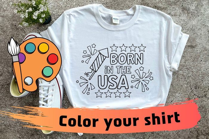 Born In The Usa Coloring Shirts For Kids